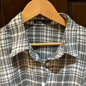 SHEIN women’s Black and White Plaid Shirt NWOT